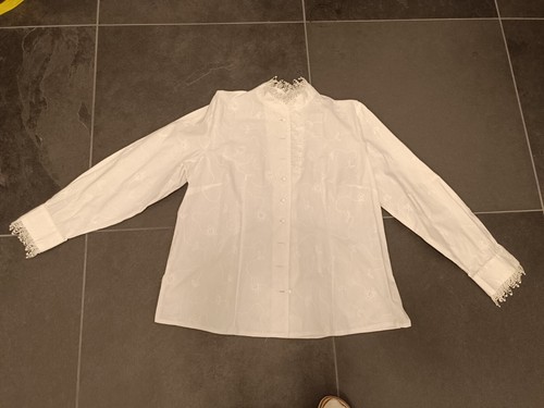 Pierre Marcel Trachtenbluse weiß Gr. 46 Bluse für Dirndl Baumwolle Spitze - Bild 3 von 5