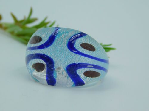 Venetian Dome Ring, Multicolor Glass Ring, Murano Glass Silver Foiled Ring "8.25 - Picture 4 of 4