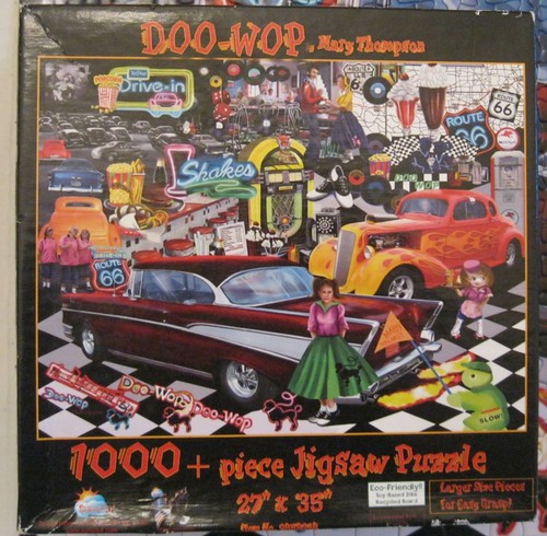 Rompecabezas grande DOO-WOP DE MARY THOMPSON CARS DINER 1000 100% COMPLETO A-63 - Imagen 4 de 4