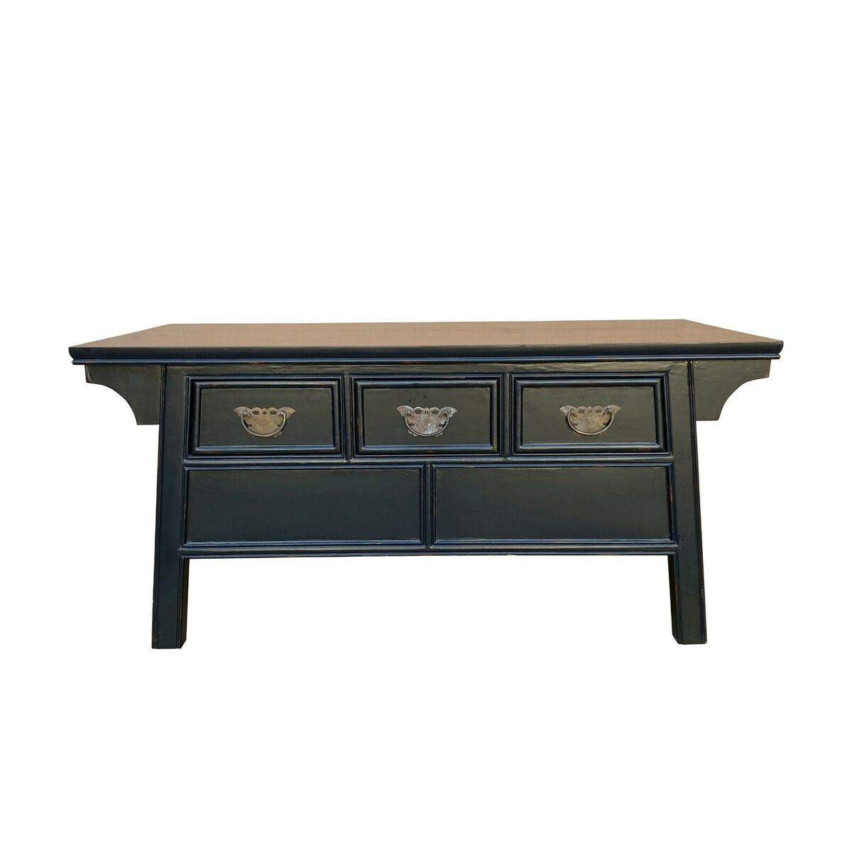 Oriental Rectangular Black Lacquer 3 Drawers Coffee Table cs6989S Oriental Rectangular Black Lacquer 3 Drawers Coffee Table cs6989S