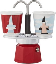 Bialetti Mini Express Set Magrite 2 tazas Aluminio, Rojo