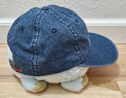 Cappellino posteriore da uomo vintage anni '90 Tommy Hilfiger jeans denim blu regolabile cinturino - Foto 4 di 6