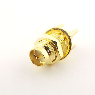 10x RP-SMA Female Plug Nut Bulkhead Straight Solder PCB Mount RF Coax Connector