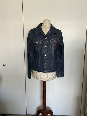 New Parasuco Jeans Collection Italy Shimmering Blue Denim Jean Jacket SZ Med