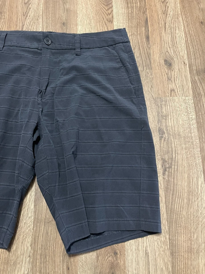 Pantalones Cortos Hang Ten, Para Hombre Talla 36, Gris Negro, Rayas, Frente Plano Foto 3 de 4