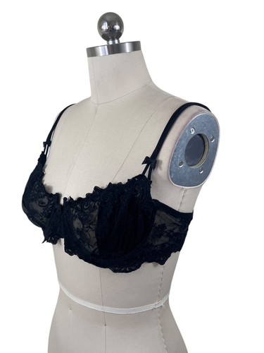 La Redoute Bra Womens 36C US 95C EUR Black Lace Floral Wired Sheer Classic - Picture 4 of 11
