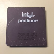 Vintage 92/93 Intel Pentium A80502120 SY/0330/SSS Gold Ceramic Chip