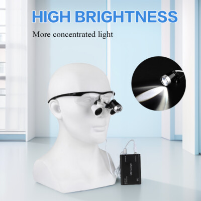 Dental 3W LED Headlight Medical Lamp+2.5X-420mm Magnification Surgical Loupes US