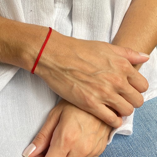 6X Red string adjustable bracelet lucky good fortune Kabbalah energy shield gift - Photo 3 sur 10