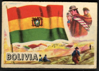 Trade Card, A&BC Chewing Gum, FLAGS OF THE WORLD, 1959, Std, Bolivia, #10