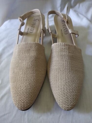 Siamanto Lori Sand Fabric Sling Sandal Size 8N