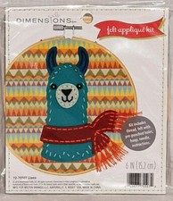 Dimensions Felt Applique  Embroidery Kit 6" Round LLAMA