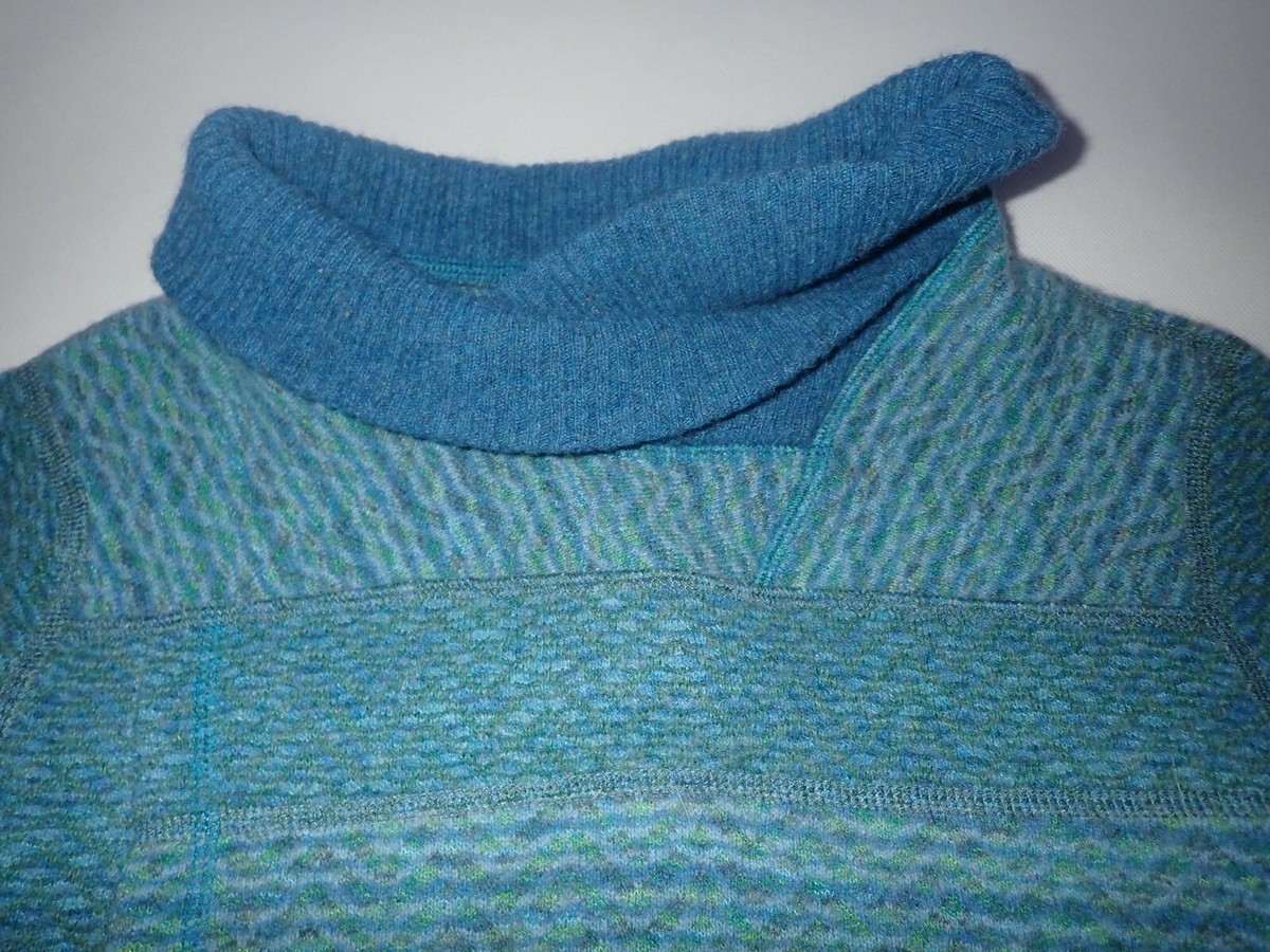 Prana Wool Pullover Eleanor Sweater Turtle Neck Pocket Blue Stripe Sz S |  eBay