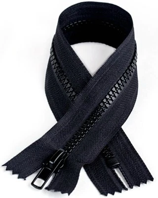 ZIPS BLACK CHUNKY TEETH PLASTIC, CLOSED END, NUMB 8 HEAVY DUTY (SIZE 6" TO 30")