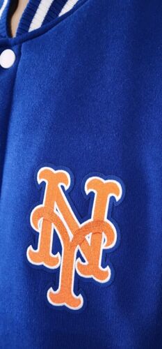 NY Mets JH Design Royal Reversible Fleece Faux Leather Sleeves Jacket 2X-L * - 第 2/14 張圖片