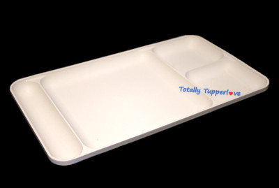 Tupperware Dining Tray Divided Dinner Plate (1) Vintage Dish Almond EUC  