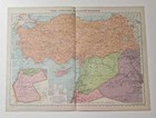 GEORGE PHILIP 1940 Colour Lithograph Map of Turkey, Cyprus, Syria, Palestine