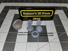 STORM SANITARY SEWER MISC. MANHOLE FRAMES AND COVERS SCALE 1/48 (O) 1/87 (HO)