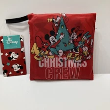 PRIMARK Mickey Christmas Crew Tote Bag Folding Minnie Pluto Goofy Donald Disney