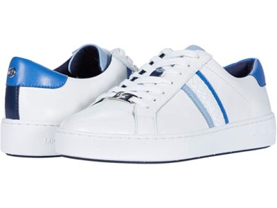 Michael Kors Women's Irving Striped Lace Up Sneaker in Vintage Blue White 