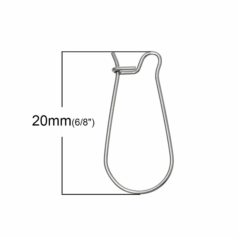 Почечные крючки для серег — фурнитура из нержавеющей стали 20 мм F1066 — 5, 10 или 20 пар - Изображение 2 из 4