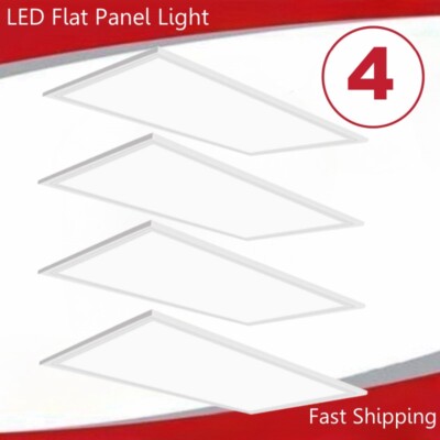 2x4ft LED Flat Panel Light Ceiling Mount Office Drop Ceiling Lighs 75Watt 4Pack