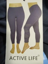 Active Life Nylon Iron Blue Mesh Insert Yoga / Athletic Capris SR$79 NEW
