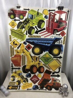 Construction Vehicles Bulldozer Digger Dump Truck Window Clings Hallmark