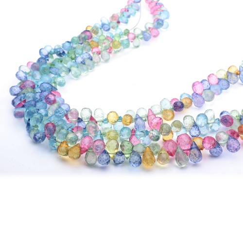 AAA Multi Topaz Beads 8 Inch Strand 6-9 MM Beads Faceted Teardrop Shape Beads - 第 2/8 張圖片