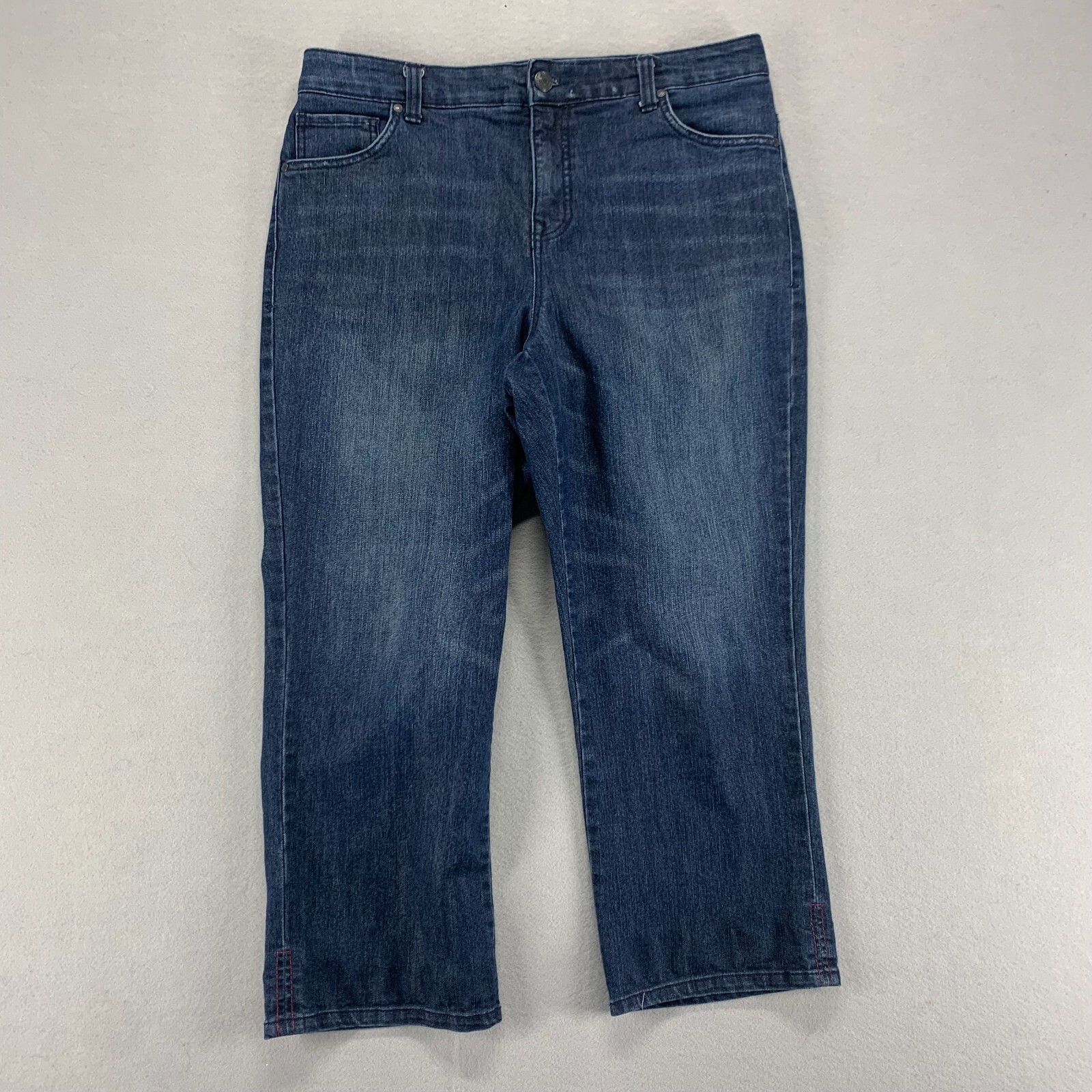 Nine West Jeans Womens 14 Blue Vintage Boho Capri Denim Capris