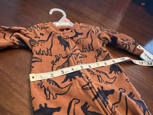 Infants Zip Sleeper 0-3 Months New With Tags! Dinasaur Pattern Brown Color Soft! - Picture 10 of 10