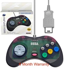 Retro-Bit Official Sega Saturn Controller Pad Original Port Slate Grey