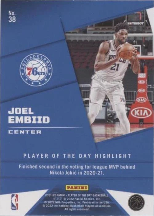 2021-22 Panini Player of the Day - Joel Embiid #38