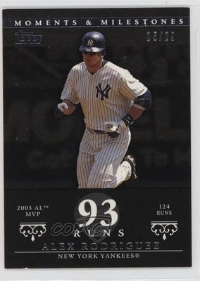 2007 Moments & Milestones Black 25/29 Alex Rodriguez (2005 AL MVP 124 Runs) 02l6
