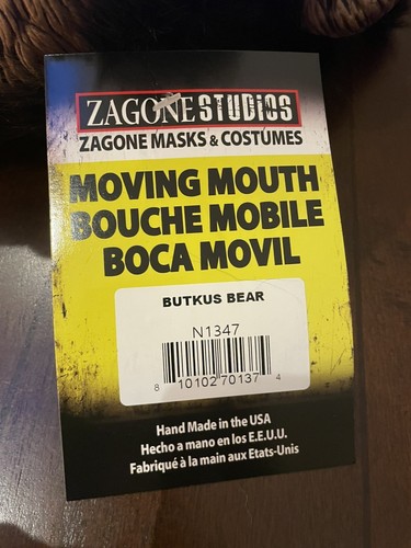 Adult Zagone Studios Hand Made “Butkus Bear” Moving Mouth Mask - Picture 4 of 4