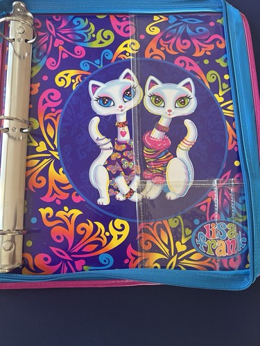 Lisa Frank Siamese Cats Roxi & Rollie Zipper Puffy 3 Ring Binder 90s - Picture 6 of 11