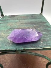 Amethyst Crystal 2 Pointed Generator Long Double Terminated Points 17g