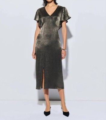 Nation Ltd Pamela Spliced Dress Graphite Foil