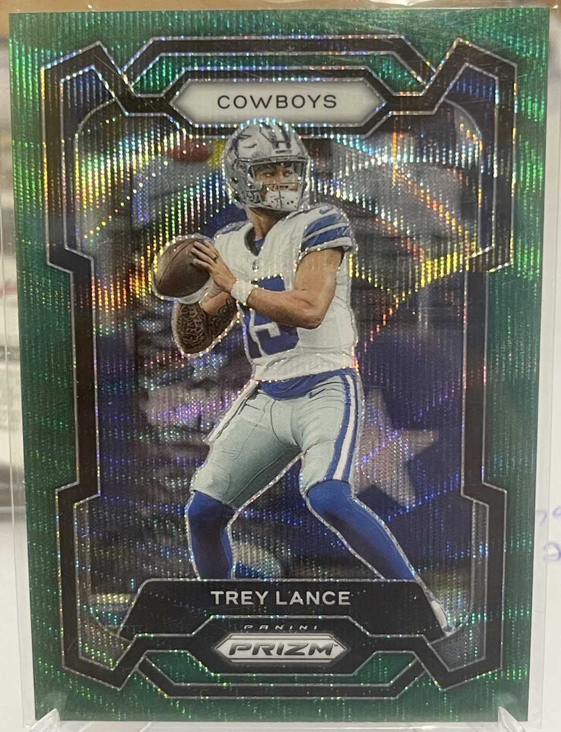 2023 Panini Prizm Trey Lance Green Wave Prizm No. 274 Cowboys Chargers 49ers