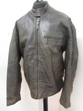 VINTAGE USA BIKERS LEATHER MOTORCYCLE HIGHWAYMAN JACKET SIZE 56 OR 3/4XL + LINER