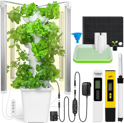 Hydroponic Tower Growing System - Indoor Vertical Gardening System with Grow Lig