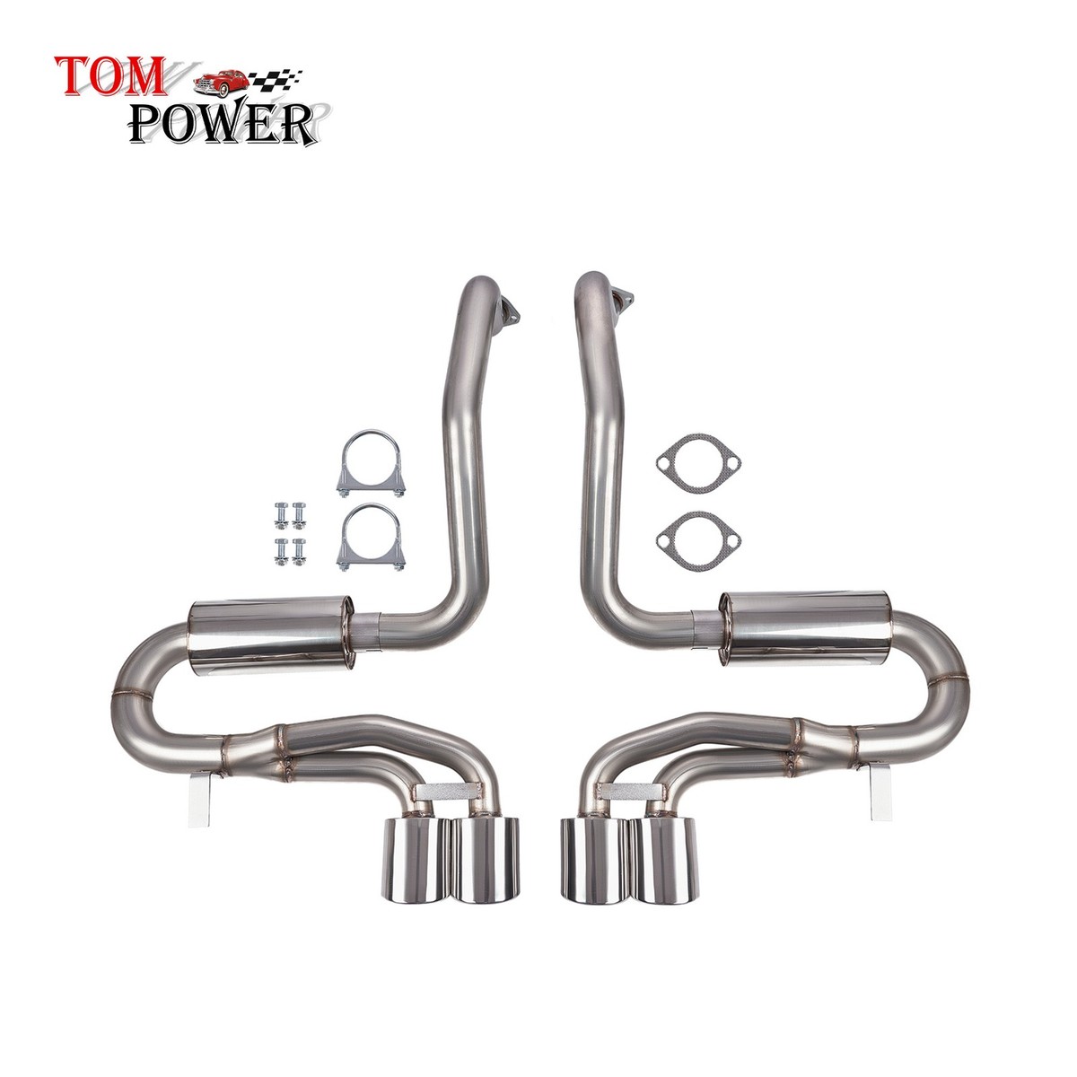 仮2 For 97-04 Corvette C5/Z06 5.7L LS Stainless Catback Exhaust Quad
