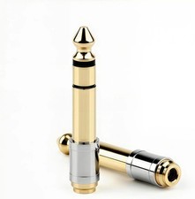 6.35Mm 1/4 Inch Male to 3.5Mm 1/8 Inch Female Headphone Adapter - 24K Gold-