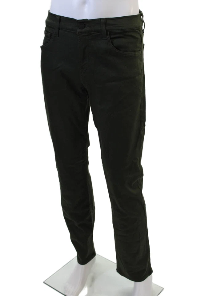7 For All Mankind Men's Five Pocket Button Straight Leg Jean Pants Green Size 31 - Image 2 of 4