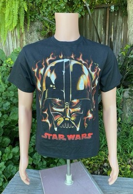 Star Wars Flaming Darth Vader T-shirt Sith Lord Original Trilogy Youth Large