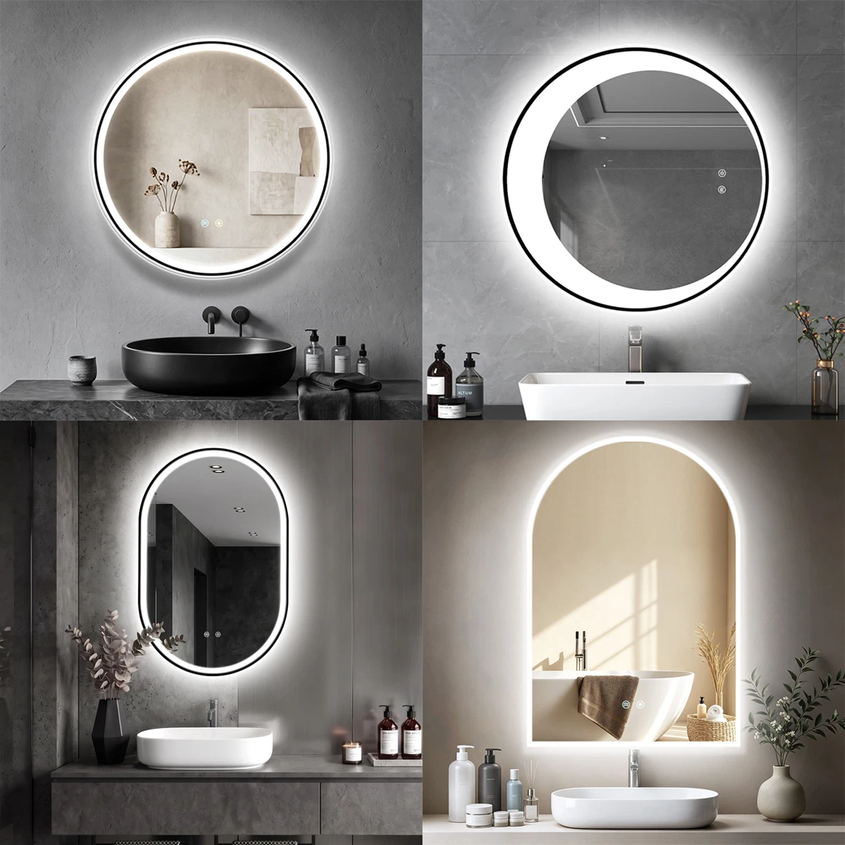 LED Badezimmerspiegel mit Beleuchtung Badspiegel Wandspiegel Beschlagfrei IP44
