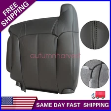 For 99-02 GMC Sierra Front Driver Side Lean Back Leather Seat Cover Dark Gray