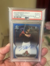 2023 Bowman Draft Tommy Troy chrome Blue Refractor Auto rc Gem Mint PSA 10 