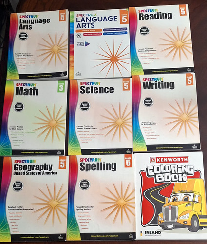 Spectrum 5th Grade Workbook Set + Coloring Book
