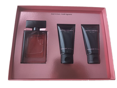Narciso Rodriguez Musc Noir Rose 50ml EDP Spray+Body Lotion+Duschgel Set